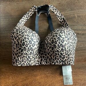 Chantelle Sport High Impact Wirefree Bra - Nude Leopard Print Womens Bra